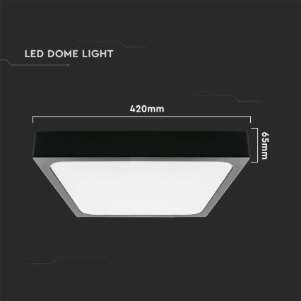 LED Плафон за баня LED/30W/230V 3000K IP44 42x42 см черен