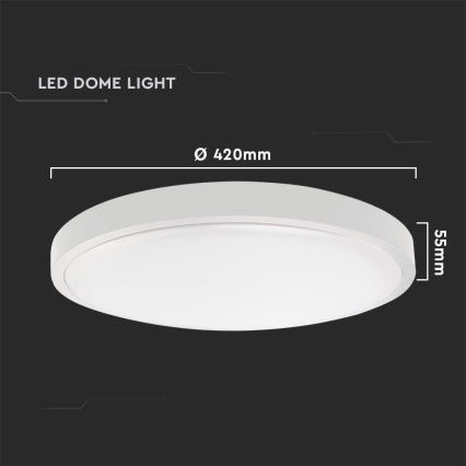 LED Плафон за баня LED/30W/230V 3000K IP44 Ø 42 см бял