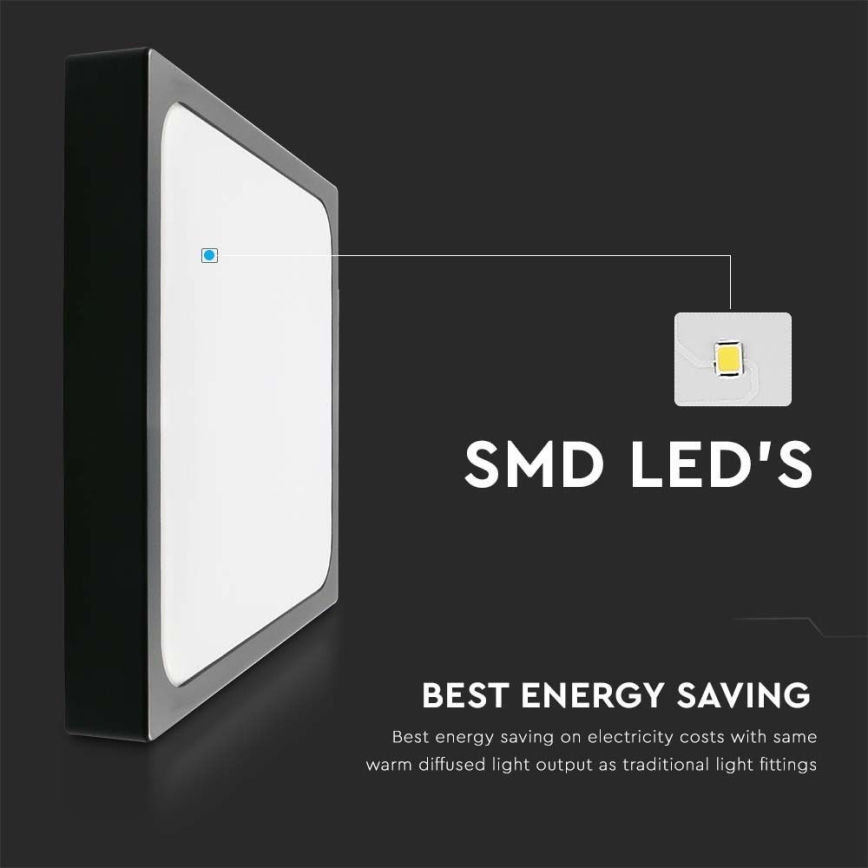 LED Плафон за баня LED/30W/230V 4000K IP44 42x42 см черен