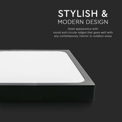 LED Плафон за баня LED/30W/230V 6500K IP44 42x42 см черен