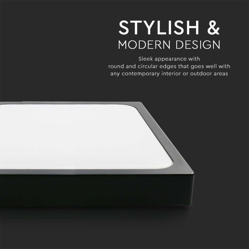 LED Плафон за баня LED/30W/230V 6500K IP44 42x42 см черен