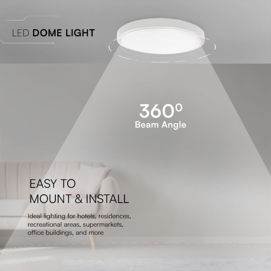 LED Плафон за баня SAMSUNG CHIP LED/36W/230V IP44 3000K Ø 35 см бял