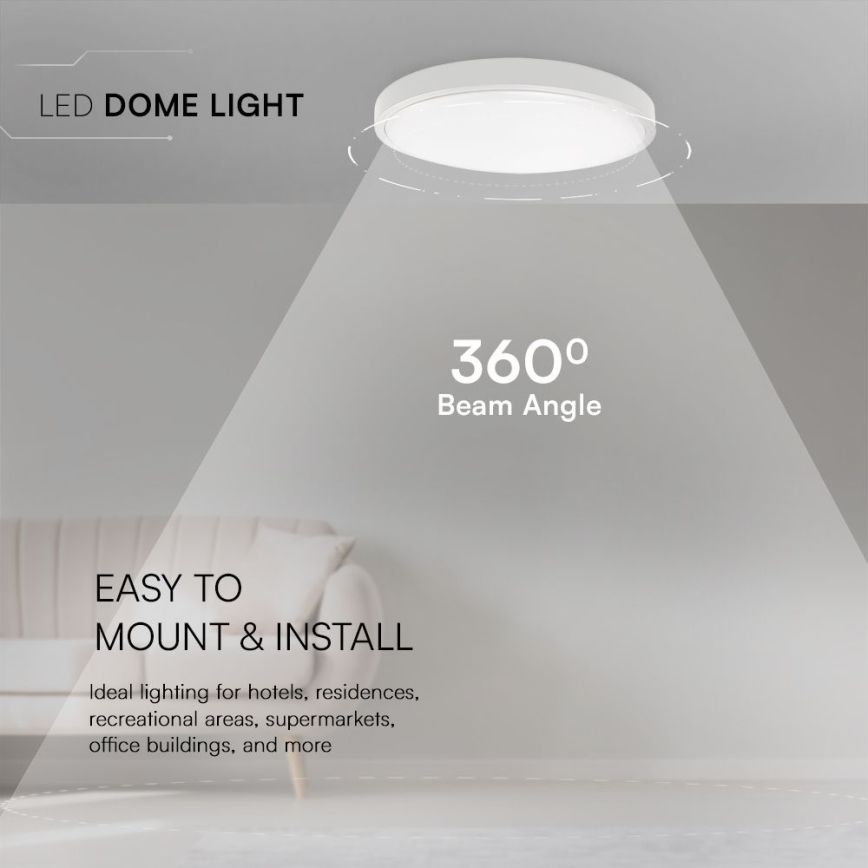 LED Плафон за баня SAMSUNG CHIP LED/36W/230V IP44 6500K Ø 35 см бял