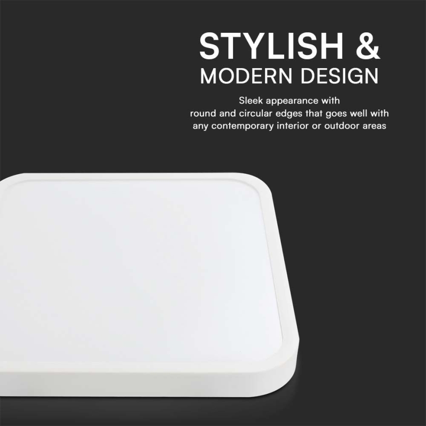 LED Плафон за баня LED/48W/230V 6500K IP44 42x42 см бял