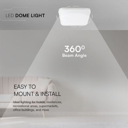 LED Плафон за баня SAMSUNG CHIP LED/48W/230V IP44 4000K 42x42 см бял