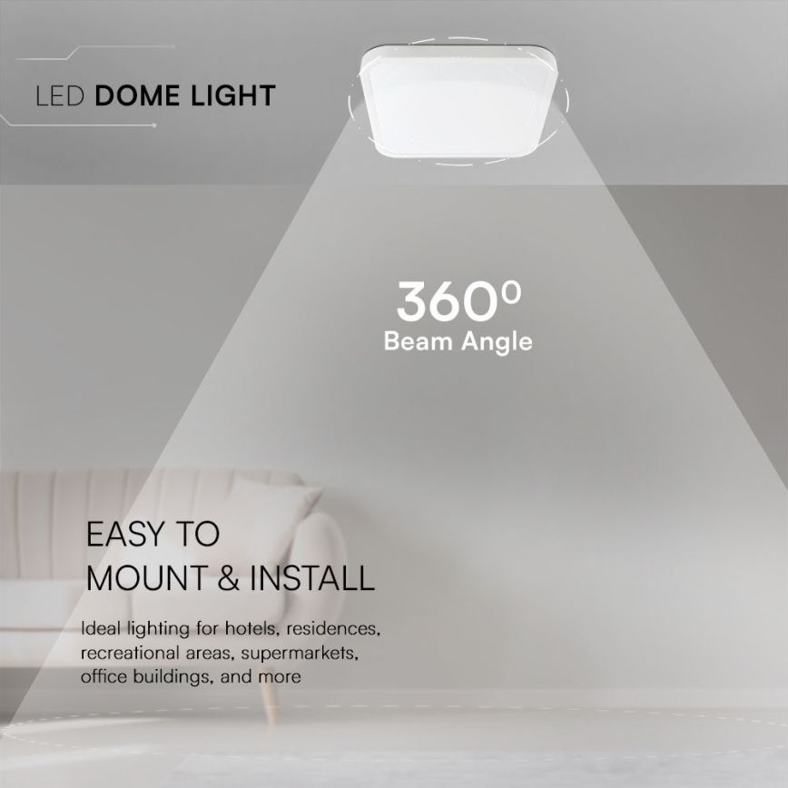 LED Плафон за баня SAMSUNG CHIP LED/48W/230V IP44 4000K 42x42 см бял