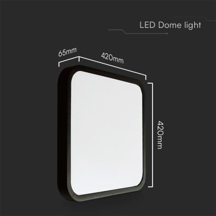 LED Плафон за баня SAMSUNG CHIP LED/48W/230V IP44 6500K 42x42 см черен
