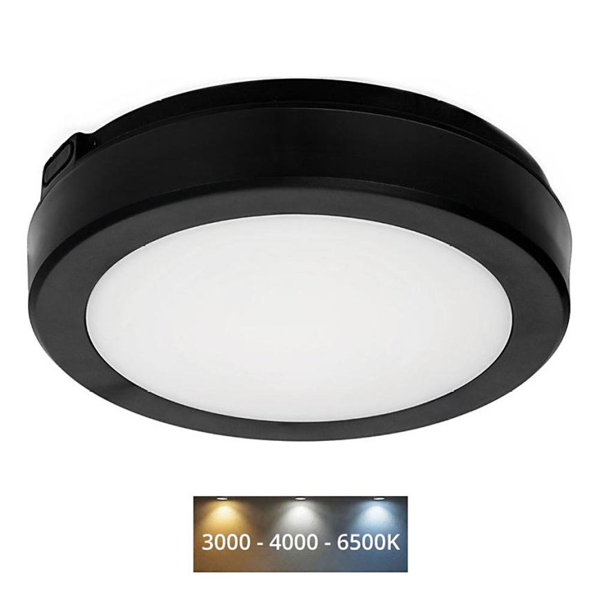 LED Плафон за баня NAIROS LED/12W/230V 3000/4000/6500K IP65 Ø 20 см черен
