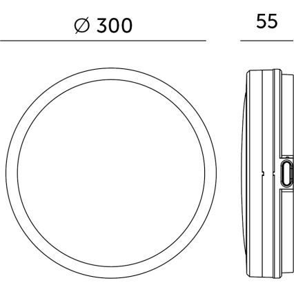 LED Плафон за баня NAIROS LED/24W/230V 3000/4000/6500K IP65 Ø 30 см черен