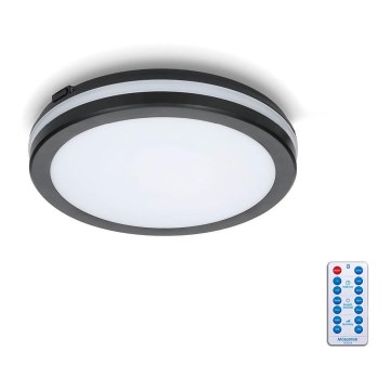 LED Плафон за баня със сензор LED/12W/230V 3000/4000/6500K IP65 Ø 20 см черен + дистанционно управление