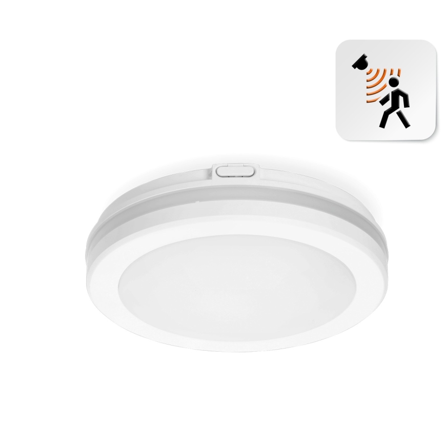 LED Плафон за баня със сензор LED/12W/230V 3000/4000/6500K IP65 Ø 20 см бял + дистанционно управление