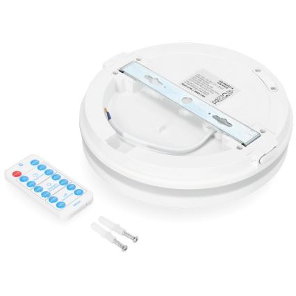LED Плафон за баня със сензор LED/12W/230V 3000/4000/6500K IP65 Ø 20 см бял + дистанционно управление