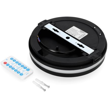 LED Плафон за баня със сензор LED/12W/230V 3000/4000/6500K IP65 Ø 20 см черен + дистанционно управление