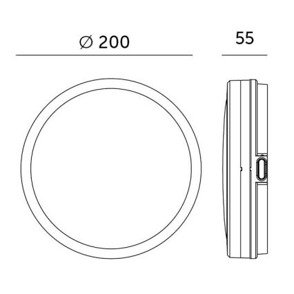 LED Плафон за баня със сензор LED/12W/230V 3000/4000/6500K IP65 Ø 20 см черен + дистанционно управление