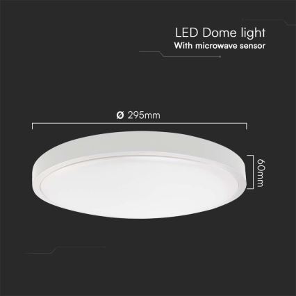 LED Плафон за баня със сензор LED/18W/230V 4000K IP44 бял + дистанционно управление