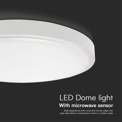 LED Плафон за баня със сензор SAMSUNG CHIP LED/18W/230V IP44 6500K Ø 29 см бял + дистанционно управление