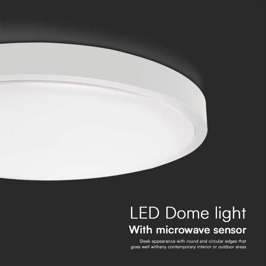 LED Плафон за баня със сензор SAMSUNG CHIP LED/18W/230V IP44 6500K Ø 29 см бял + дистанционно управление