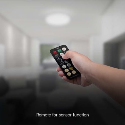 LED Плафон за баня със сензор SAMSUNG CHIP LED/18W/230V IP44 6500K Ø 29 см бял + дистанционно управление
