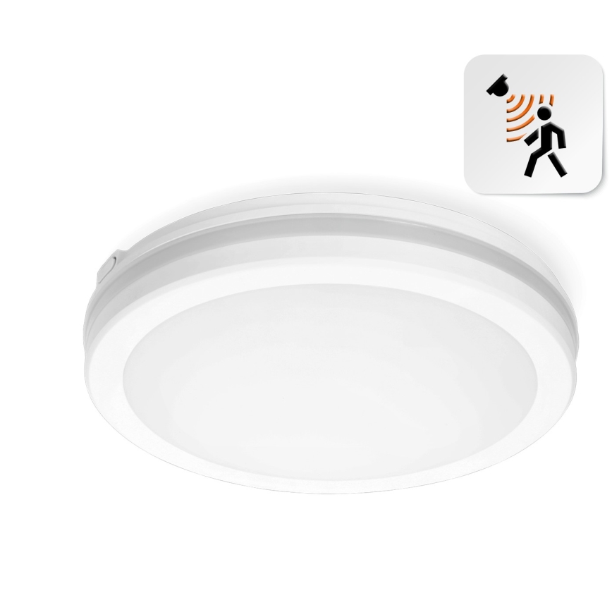 LED Плафон за баня със сензор LED/18W/230V 3000/4000/6500K IP65 Ø 30 см бял + дистанционно управление
