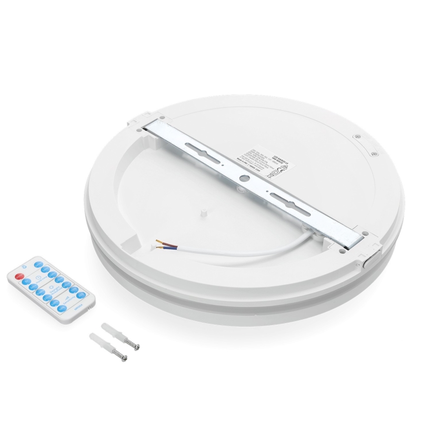 LED Плафон за баня със сензор LED/18W/230V 3000/4000/6500K IP65 Ø 30 см бял + дистанционно управление