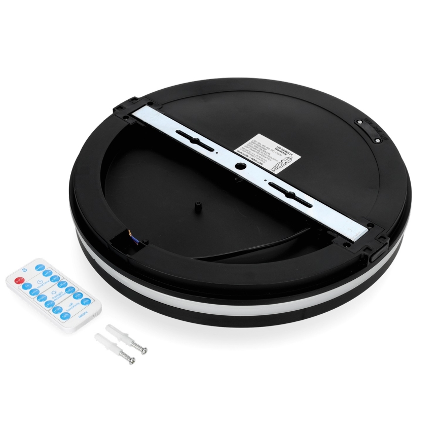 LED Плафон за баня със сензор LED/18W/230V 3000/4000/6500K IP65 Ø 30 см черен + дистанционно управление