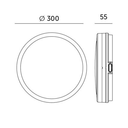LED Плафон за баня със сензор LED/18W/230V 3000/4000/6500K IP65 Ø 30 см черен + дистанционно управление