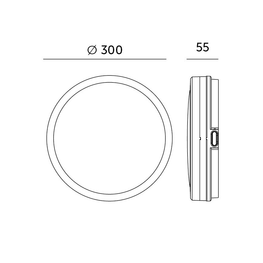 LED Плафон за баня със сензор LED/18W/230V 3000/4000/6500K IP65 Ø 30 см черен + дистанционно управление