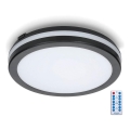 LED Плафон за баня със сензор LED/24W/230V 3000/4000/6500K IP65 Ø 30 см черен + дистанционно управление