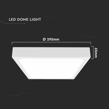 LED Плафон за баня със сензор LED/24W/230V 4000K IP44 29,5x29,5 см бял