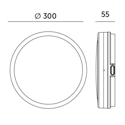 LED Плафон за баня със сензор LED/24W/230V 3000/4000/6500K IP65 Ø 30 см черен + дистанционно управление