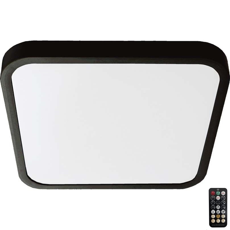LED Плафон за баня със сензор LED/36W/230V 4000K IP44 42x42 см черен + дистанционно управление