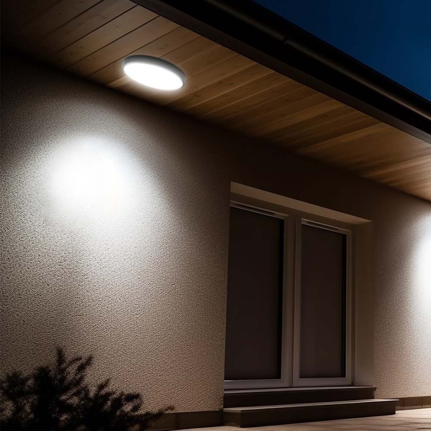 LED Плафон за баня със сензор LED/36W/230V 4000K IP44 черен + дистанционно управление