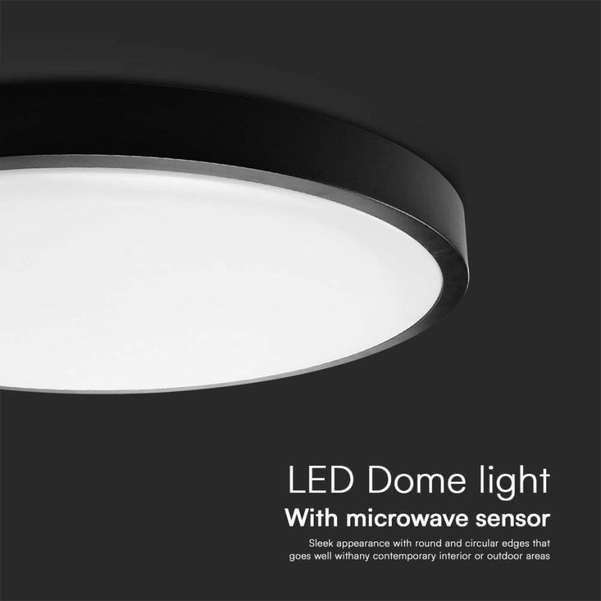 LED Плафон за баня със сензор LED/36W/230V 4000K IP44 черен + дистанционно управление