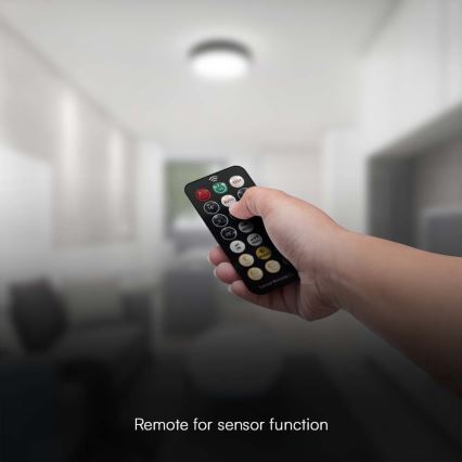 LED Плафон за баня със сензор LED/36W/230V 4000K IP44 Ø 42 см черен + дистанционно управление