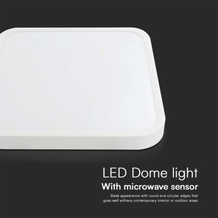 LED Плафон за баня със сензор SAMSUNG CHIP LED/36W/230V IP44 4000K 42x42 см бял + дистанционно управление