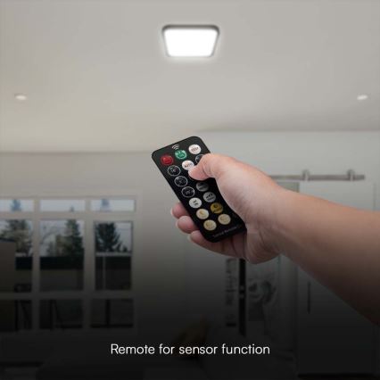 LED Плафон за баня със сензор SAMSUNG CHIP LED/36W/230V IP44 4000K 42x42 см черен + дистанционно управление