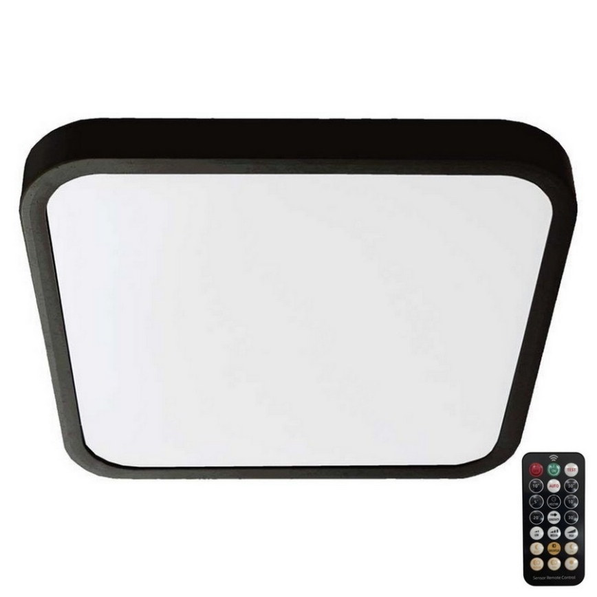 LED Плафон за баня със сензор SAMSUNG CHIP LED/36W/230V IP44 4000K 42x42 см черен + дистанционно управление