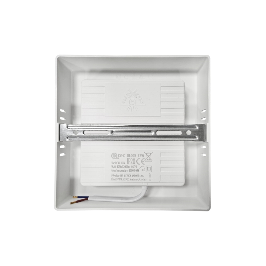 LED Плафониера BLOCK LED/12W/230V 4000K 16,7x16,7 см бял