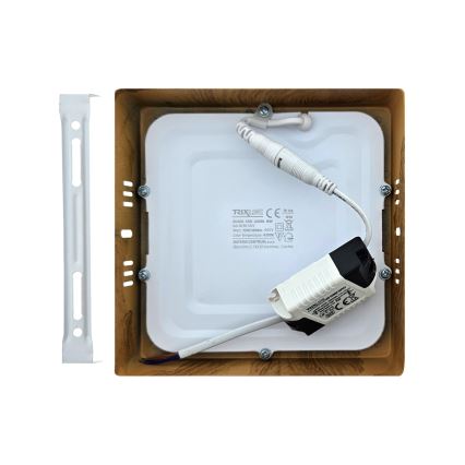 LED Плафониера BLOCK LED/12W/230V 4200K 16,3x16,3 см кафяв