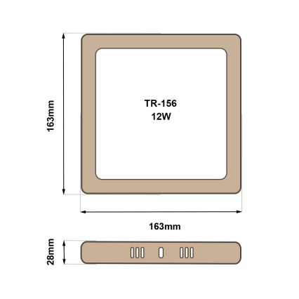 LED Плафониера BLOCK LED/12W/230V 4200K 16,3x16,3 см кафяв