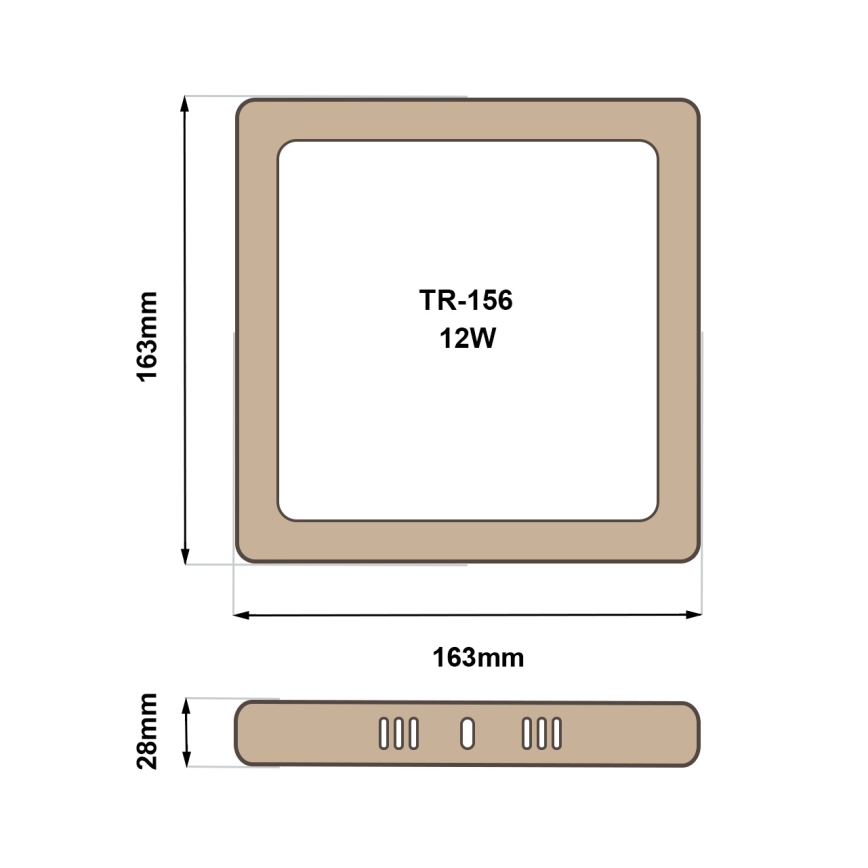 LED Плафониера BLOCK LED/12W/230V 4200K 16,3x16,3 см кафяв