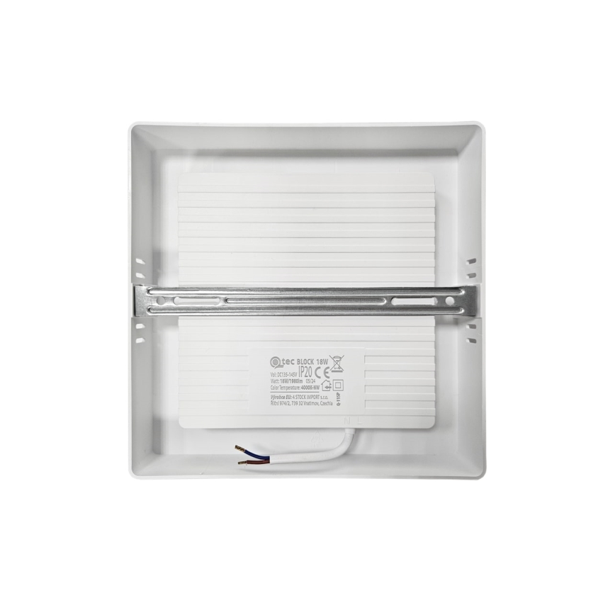 LED Плафониера BLOCK LED/18W/230V 4000K 21,4x21,4 см бял