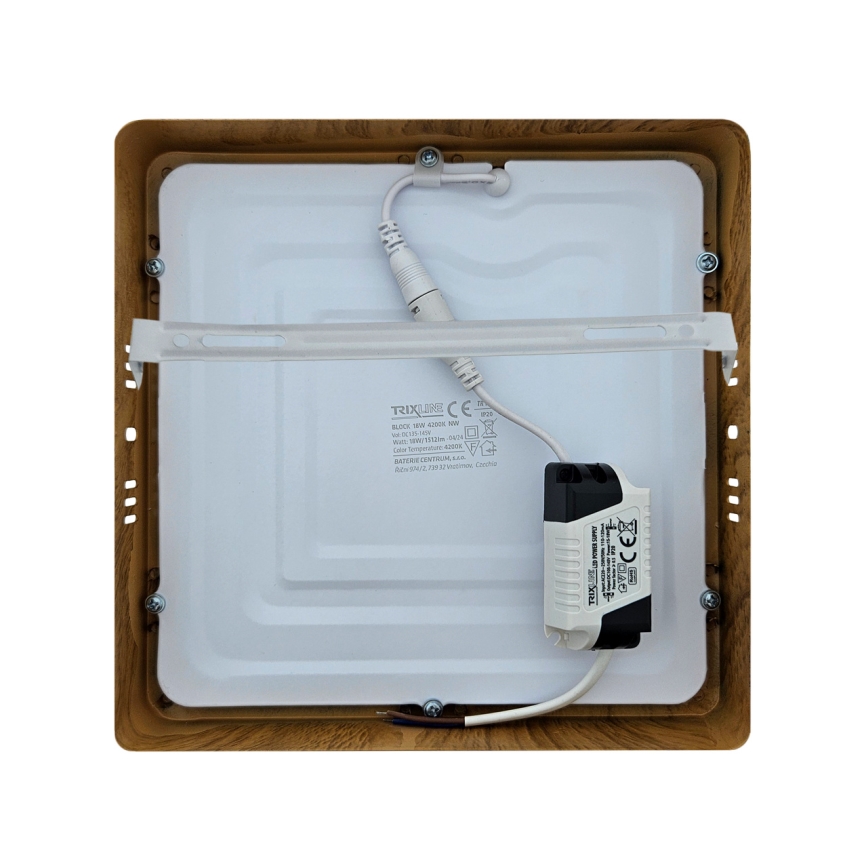 LED Плафониера BLOCK LED/18W/230V 4200K 22x22 см кафяв