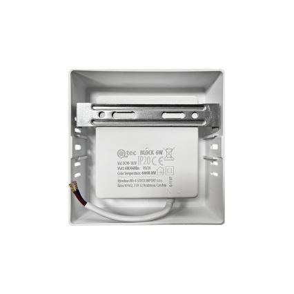LED Плафониера BLOCK LED/6W/230V 4000K 12x12 см бял