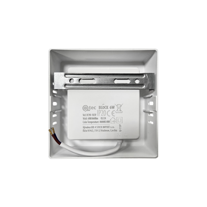 LED Плафониера BLOCK LED/6W/230V 4000K 12x12 см бял