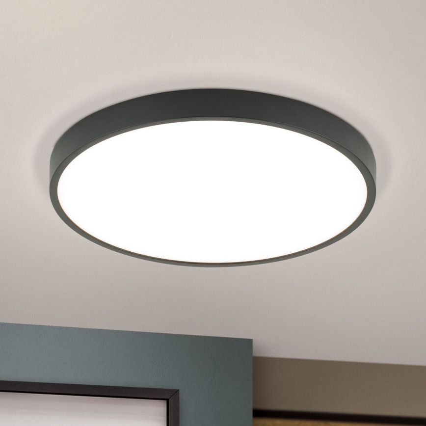 LED Плафониера BULLY LED/28W/230V Ø 28 см черен
