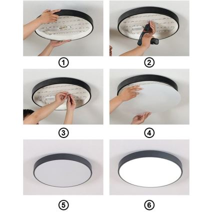 LED Плафониера FELIZ LED/30W/230V 4000K Ø 30 см черен