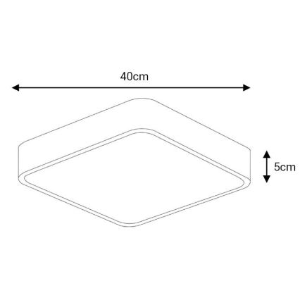 LED Плафониера FELIZ LED/40W/230V 4000K 40x40 см черен