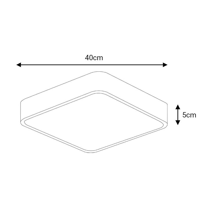 LED Плафониера FELIZ LED/40W/230V 4000K 40x40 см черен