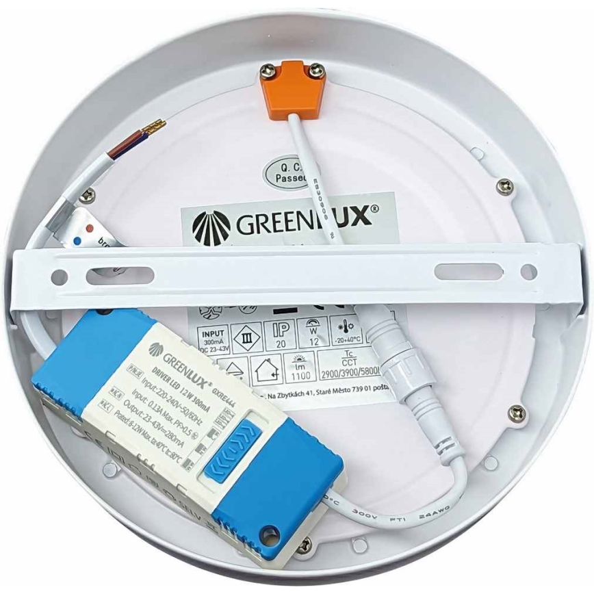 LED Плафониера FENIX LED/12W/230V 2900/3900/5800K Ø 16,8 см бял